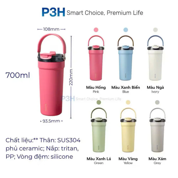 Bình Giữ Nhiệt LocknLock Blissoul Cafe Ceramic Tumbler LHC4440 700ml In Logo Theo Yêu Cầu